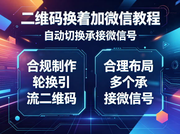 二维码换着加微信教程，自动切换承接微信号，合规制作轮换引流二维码，合理布局多个承接微信号云辞狐 ∞ 稳定更新轻创终点站