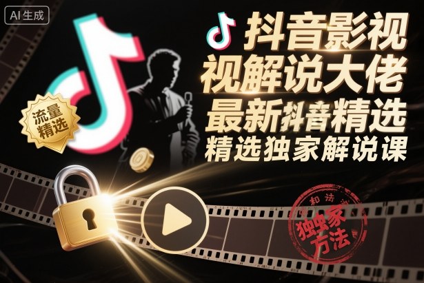 抖音影视解说大佬最新抖音进精选和独家方法，精选独家解说课(更新26年3月)云辞狐 ∞ 稳定更新轻创终点站
