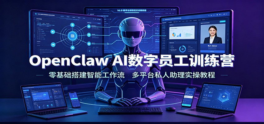OpenClaw AI数字员工训练营：零基础搭建智能工作流，多平台私人助理实操教程云辞狐 ∞ 稳定更新轻创终点站