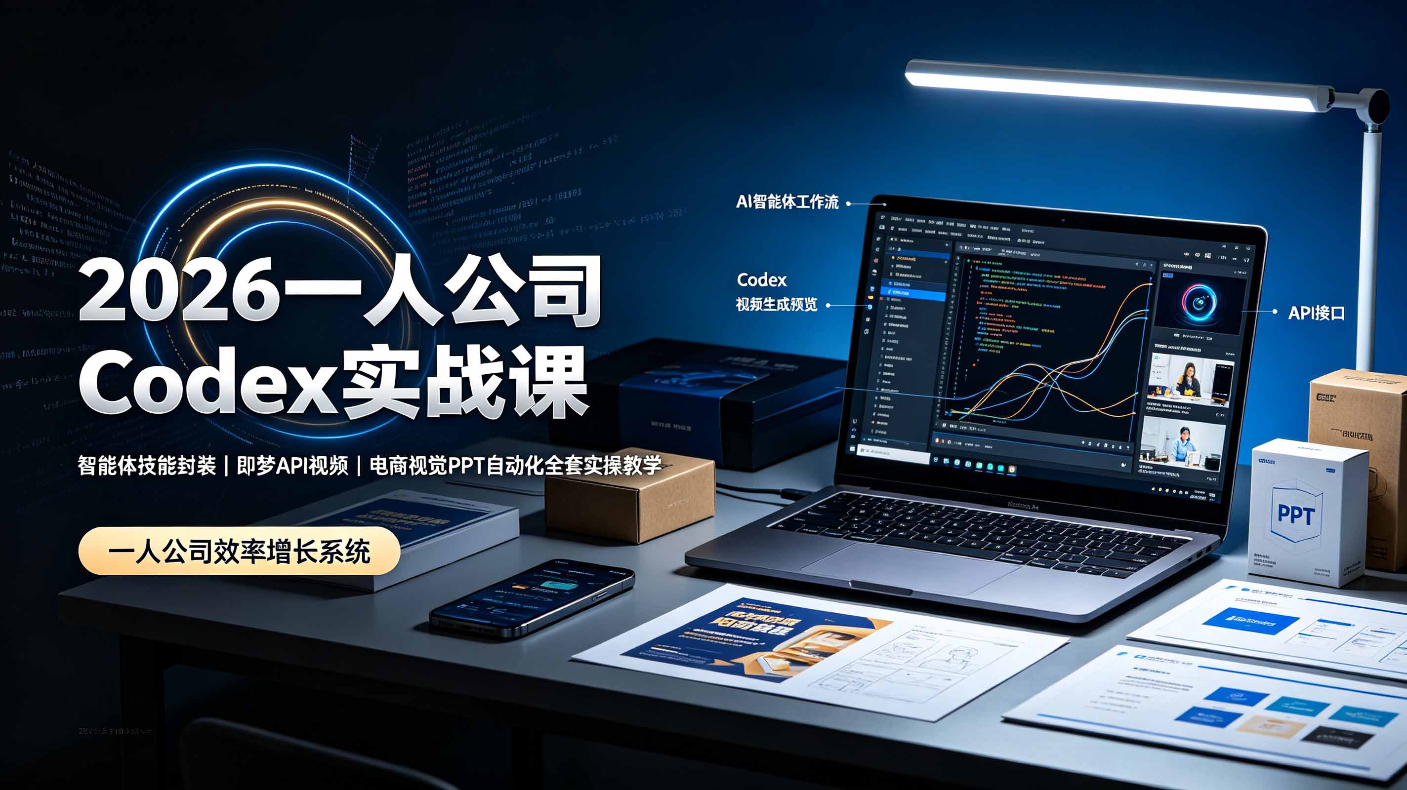 2026一人公司Codex实战课◆智能体技能封装｜即梦API视频｜电商视觉PPT自动化全套实操教学云辞狐 ∞ 稳定更新轻创终点站