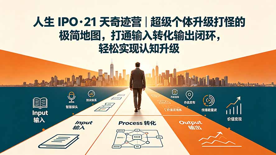 人生 IPO-21 天奇迹营｜超级个体升级打怪的极简地图，打通输入转化输出闭环，轻松实现认知升级云辞狐 ∞ 稳定更新轻创终点站