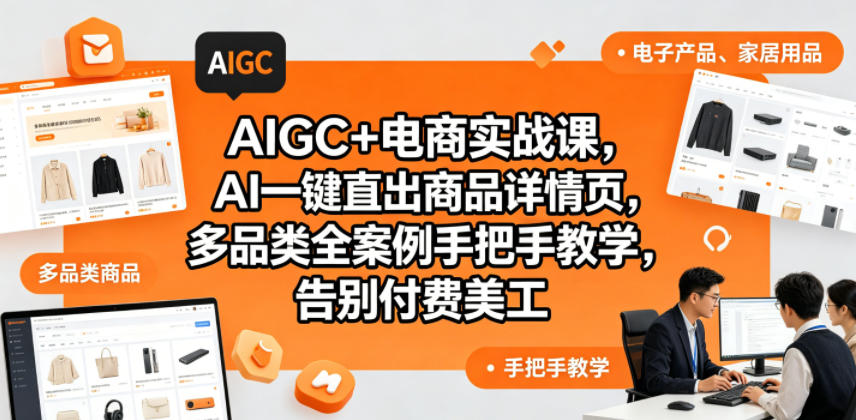 AIGC+电商实战课，AI一键直出商品详情页，多品类全案例手把手教学，告别付费美工(更新0725)云辞狐 ∞ 稳定更新轻创终点站