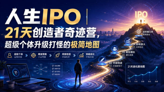 人生IPO︱21天创造者奇迹营，​超级个体升级打怪的极简地图云辞狐 ∞ 稳定更新轻创终点站