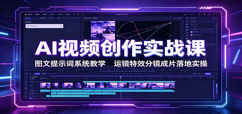 AI视频创作实战课：图文提示词系统教学，运镜特效分镜成片落地实操云辞狐 ∞ 稳定更新轻创终点站