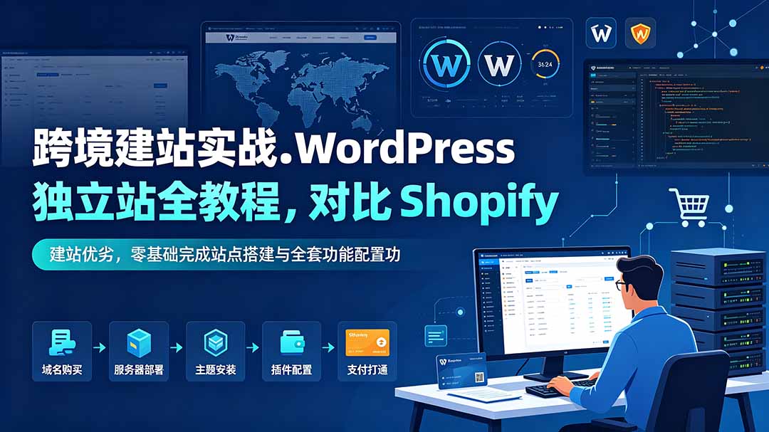 跨境建站实战：WordPress 独立站全教程，对比 Shopify 建站优劣，零基础完成站点搭建与全套功能配置云辞狐 ∞ 稳定更新轻创终点站