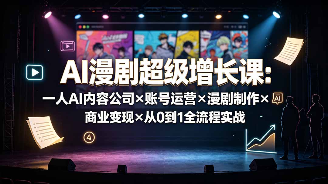 AI漫剧超级增长课：一人AI内容公司×账号运营×漫剧制作×商业变现×从0到1全流程实战云辞狐 ∞ 稳定更新轻创终点站