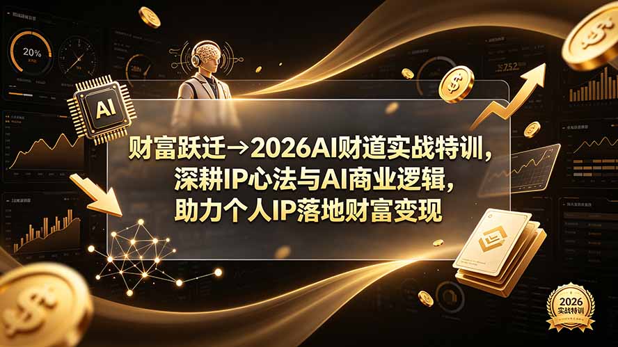 财富跃迁→2026AI财道实战特训，深耕IP心法与AI商业逻辑，助力个人IP落地财富变现云辞狐 ∞ 稳定更新轻创终点站