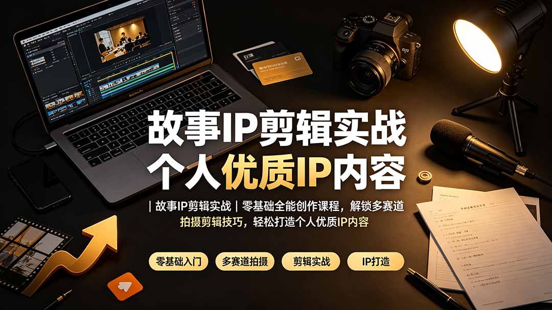 故事IP剪辑实战｜零基础全能创作课程，解锁多赛道拍摄剪辑技巧，轻松打造个人优质IP内容云辞狐 ∞ 稳定更新轻创终点站
