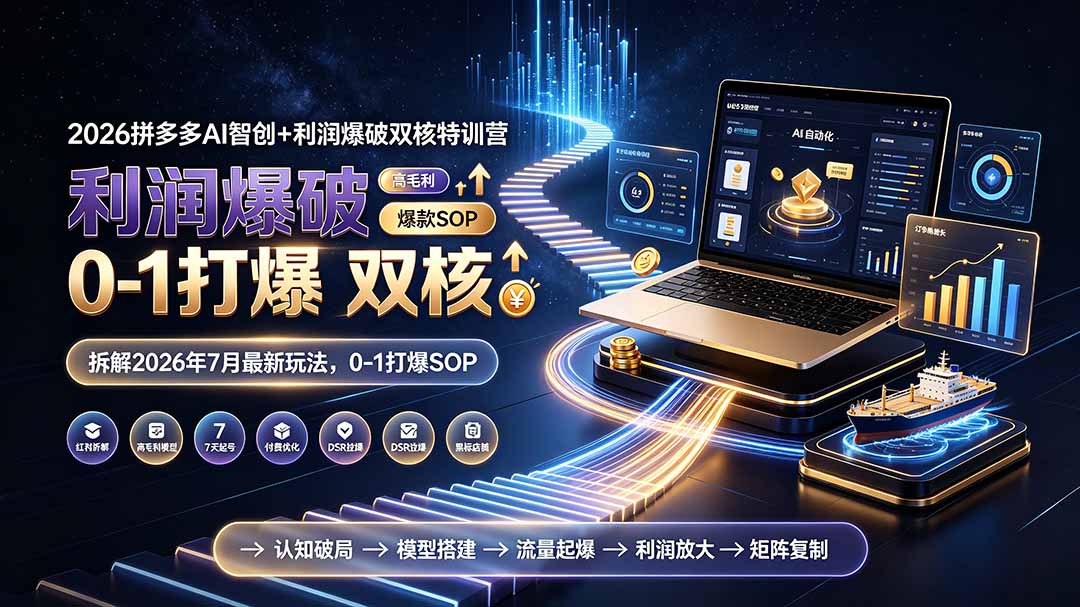2026拼多多AI智创+利润爆破双核特训营-更新：拆解2026年7月最新玩法，0-1打爆SOP云辞狐 ∞ 稳定更新轻创终点站