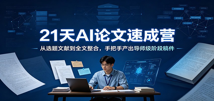 21天AI论文速成营：从选题文献到全文整合，手把手产出导师级阶段稿件云辞狐 ∞ 稳定更新轻创终点站