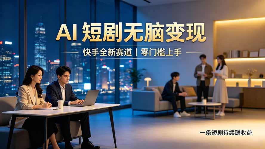 别乱找副业了，快手 AI 短剧零门槛长久被动增收云辞狐 ∞ 稳定更新轻创终点站