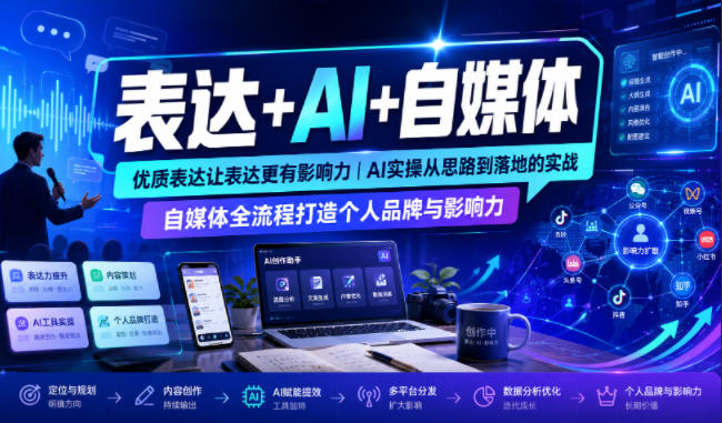 表达+AI+自媒体，优质表达让表达更有影响力|AI实操从思路到落地的实战|自媒体全流程打造个人品牌与影响力云辞狐 ∞ 稳定更新轻创终点站