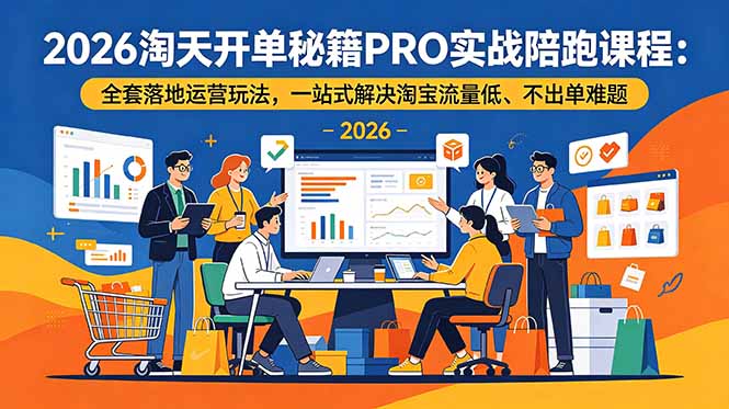 2026淘天开单秘籍PRO实战陪跑课程-更新：全套落地运营玩法，一站式解决淘宝流量低、不出单难题云辞狐 ∞ 稳定更新轻创终点站
