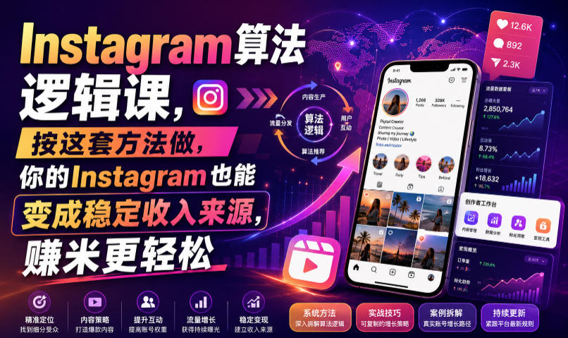 Instagram算法逻辑课，按这套方法做，你的Instagram也能变成稳定收入来源，賺米更轻松【原创双语字幕】云辞狐 ∞ 稳定更新轻创终点站