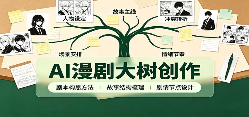 AI漫剧大树创作：剧本构思课程讲解，软件插件配置，配套工具资料完整梳理-橙心云网创