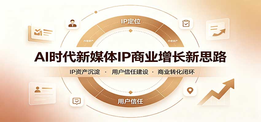 AI时代新媒体IP商业增长新思路:摒弃复杂运营套路,用极简思维打通获客路径-橙心云网创