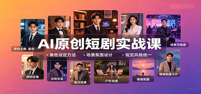 AI原创短剧实战课:从零搭建短剧创作全流程,批量产出可上线剧本-橙心云网创