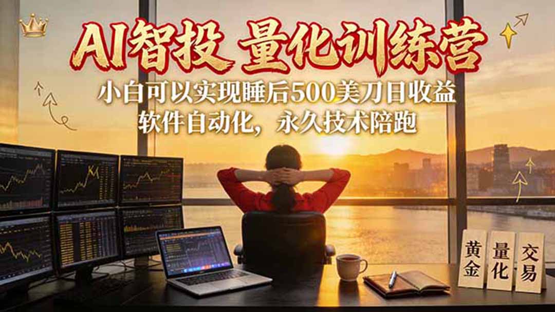 AI智投EA量化训练营【第三期】，多策略智投+防爆技术+趋势分析 ，轻松上手，矩阵放大，长期稳定。-橙心云网创