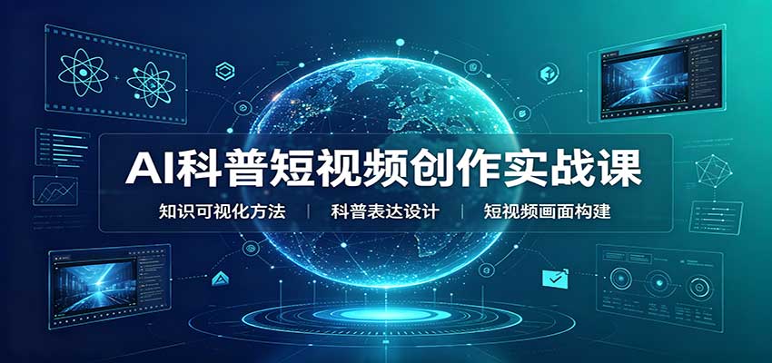AI科普短视频创作实战课:配套要点文档,文案与视频提示词模板教学-橙心云网创