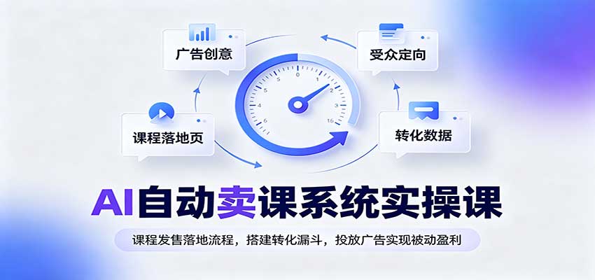 AI自动卖课系统实操课:课程发售落地流程,搭建转化漏斗,投放广告实现被动盈利-橙心云网创