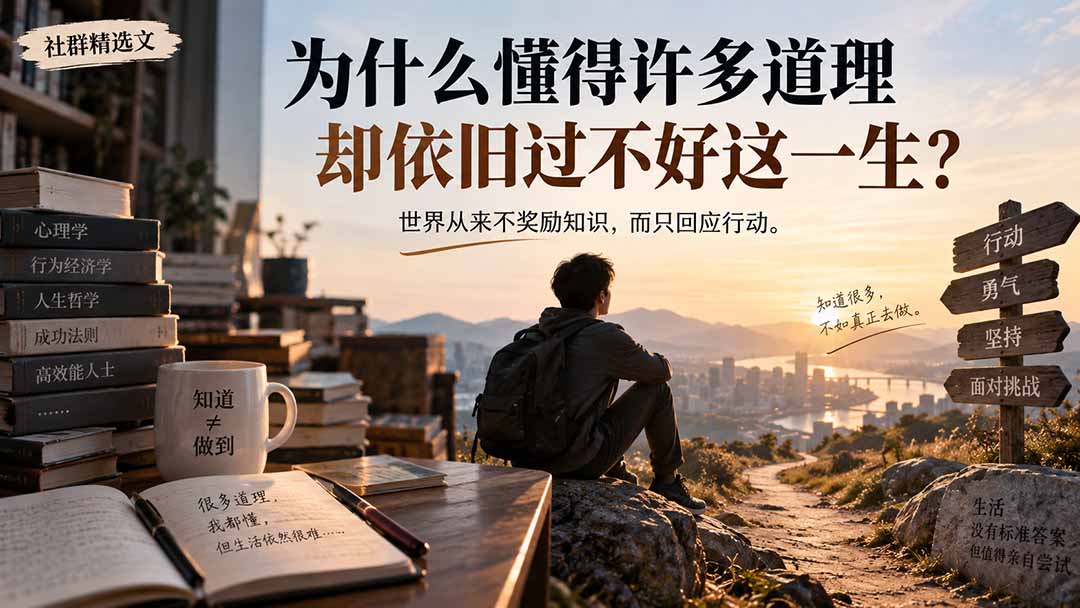 社群精选文:为什么懂得许多道理却依旧过不好这一生?-橙心云网创