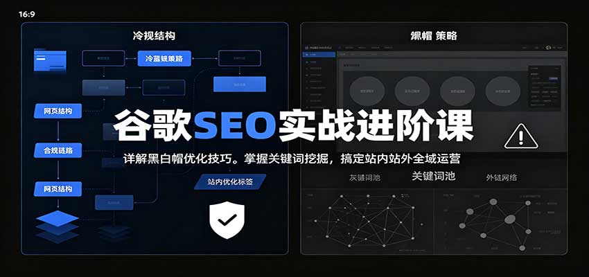 2026谷歌SEO实战进阶课:详解黑白帽优化技巧,掌握关键词挖掘,搞定站内站外全域运营-橙心云网创