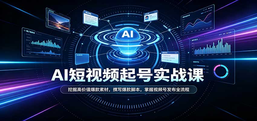 短视频AI起号实战课:挖掘高价值爆款素材,撰写爆款脚本,掌握视频号发布全流程-橙心云网创