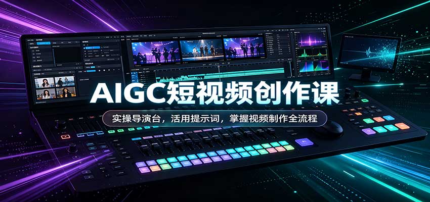 AIGC短视频创作课：实操导演台，活用提示词，掌握视频制作全流程-橙心云网创