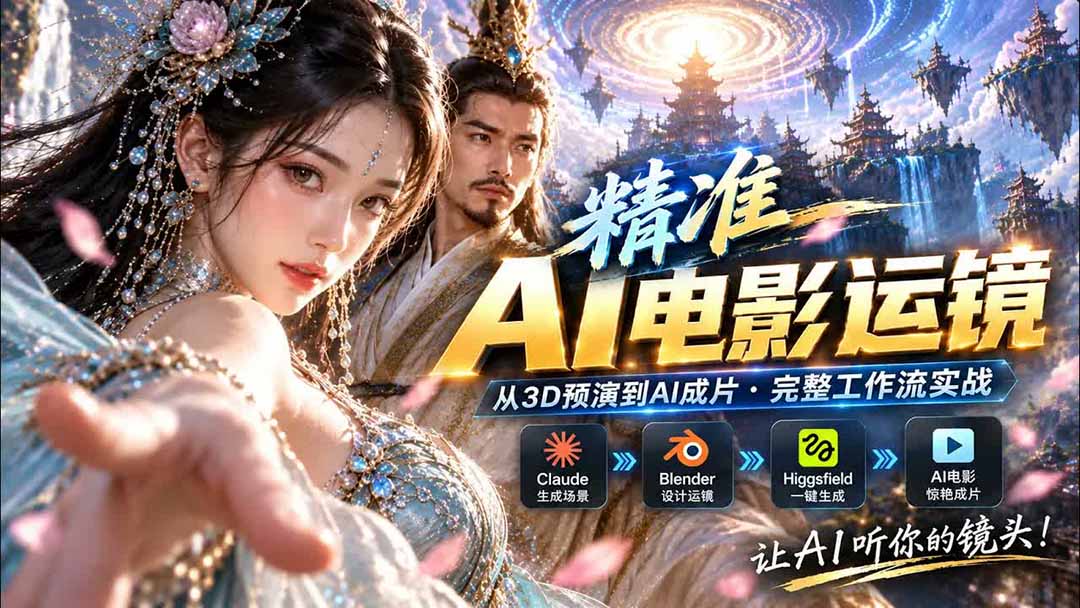 AI视频终于能精准运镜了!Claude + Blender + Higgsfield 免费插件实测-橙心云网创
