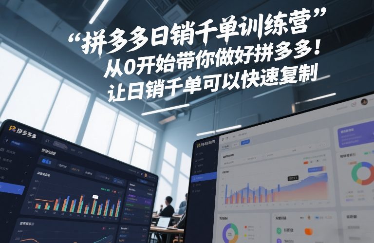 拼多多日销千单训练营,从0开始带你做好拼多多,让日销千单可以快速复制(更新26年9月)-橙心云网创