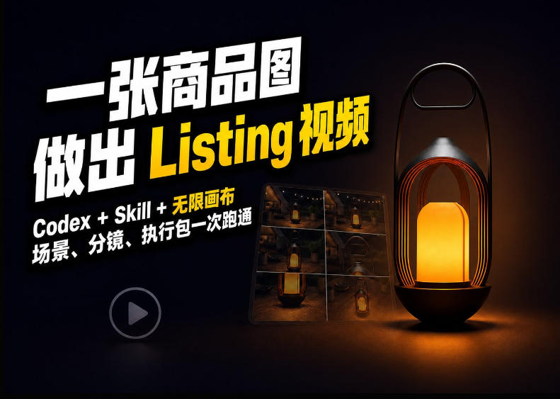 Codex+无限画布，把一张商品图变成可执行的Amazon Listing视频-橙心云网创
