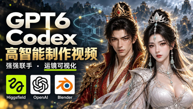 GPT-6 Astra×Codex高智能制作视频！联手Higgsfield，运镜可视化实战-橙心云网创