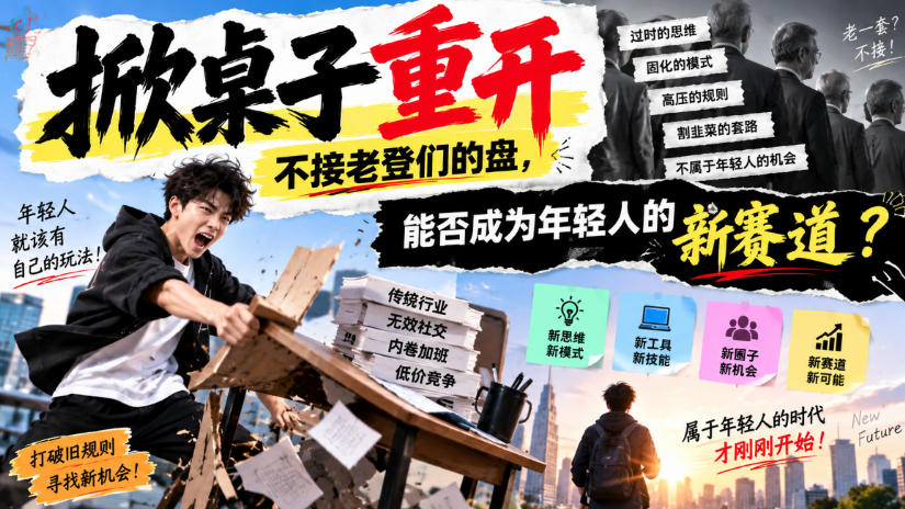 某公众号付费文章：掀桌子重开，不接老登们的盘，能否成为年轻人的新赛道？-橙心云网创