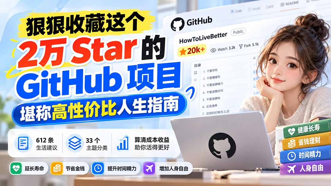 狠狠收藏这个 2 万 Star 的 GitHub 项目，堪称高性价比人生指南。-橙心云网创