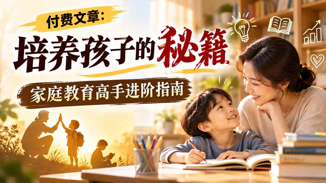 付费文章:培养孩子的秘籍,家庭教育高手进阶指南-橙心云网创