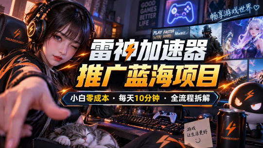 雷神加速器推广5.0实操教程:口令图文玩法全流程拆解(零成本·每天10分钟)-橙心云网创