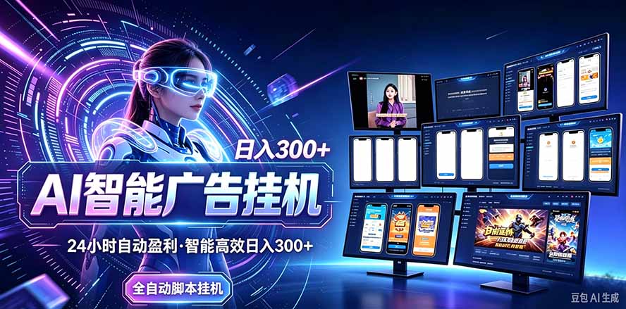 24小时AI广告挂机｜在家就能做的被动副业-橙心云网创
