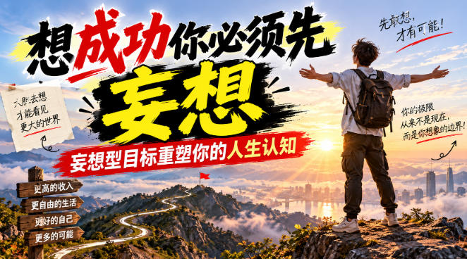 付费文章:想成功你必须先妄想,妄想型目标重塑你的人生认知-橙心云网创