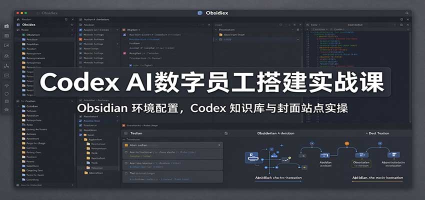 Codex AI数字员工搭建实战课:Obsidian 环境配置,Codex 知识库与封面站点实操-橙心云网创