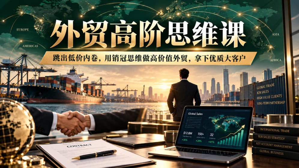 外贸高阶思维课，跳出低价内卷，用销冠思维做高价值外贸，拿下优质大客户-橙心云网创