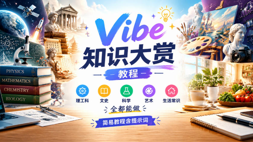 Vibe知识大赏教程，理工科、文史、科学、艺术、生活常识全都能做，简易教程含提示词(更新1025)-橙心云网创