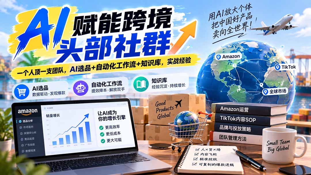AI赋能跨境头部社群-更新1023：一个人顶一支团队，AI选品+自动化工作流+知识库，实战经验-橙心云网创