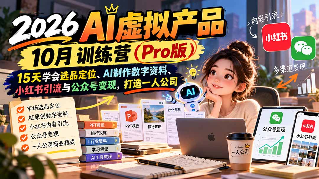 AI虚拟产品10月训练营(Pro版-橙心云网创