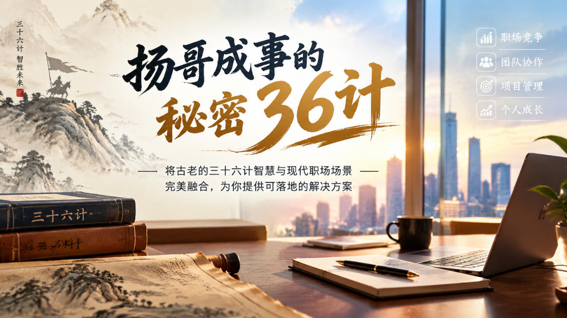 扬哥成事的秘密36计，将古老的三十六计智慧与现代职场场景完美融合，为你提供可落地的解决方案-橙心云网创