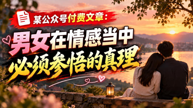 某公众号付费文章:男女在情感当中必须参悟的真理-橙心云网创