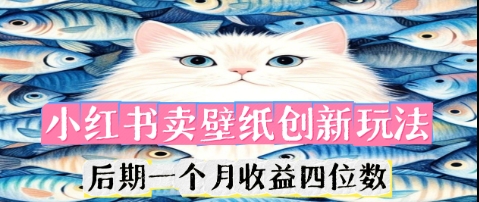 小红书卖壁纸创新玩法,后期一个月收益四位数-橙心云网创