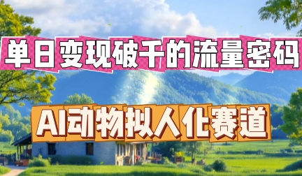 单日变现破k的流量密码，AI动物拟人化赛道-橙心云网创