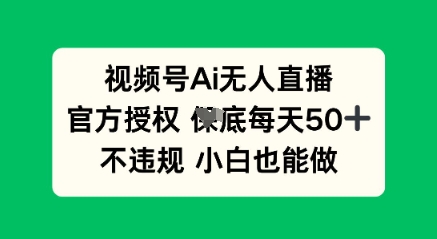 视频号AI无人直播，官方授权  每天50+，不违规 小白也能做-橙心云网创