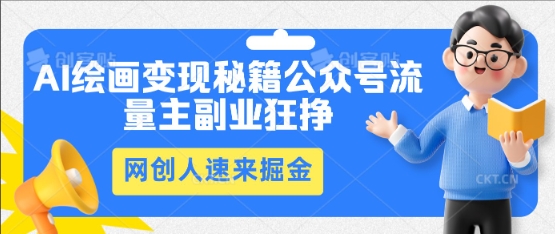 AI绘画变现秘籍：公众号流量主副业狂挣，网创人速来掘金-橙心云网创