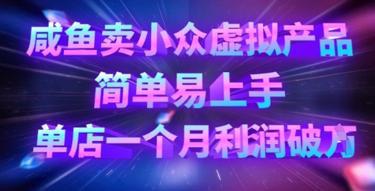 咸鱼卖小众虚拟产品,简单易上手,单店一个月利润破W-橙心云网创